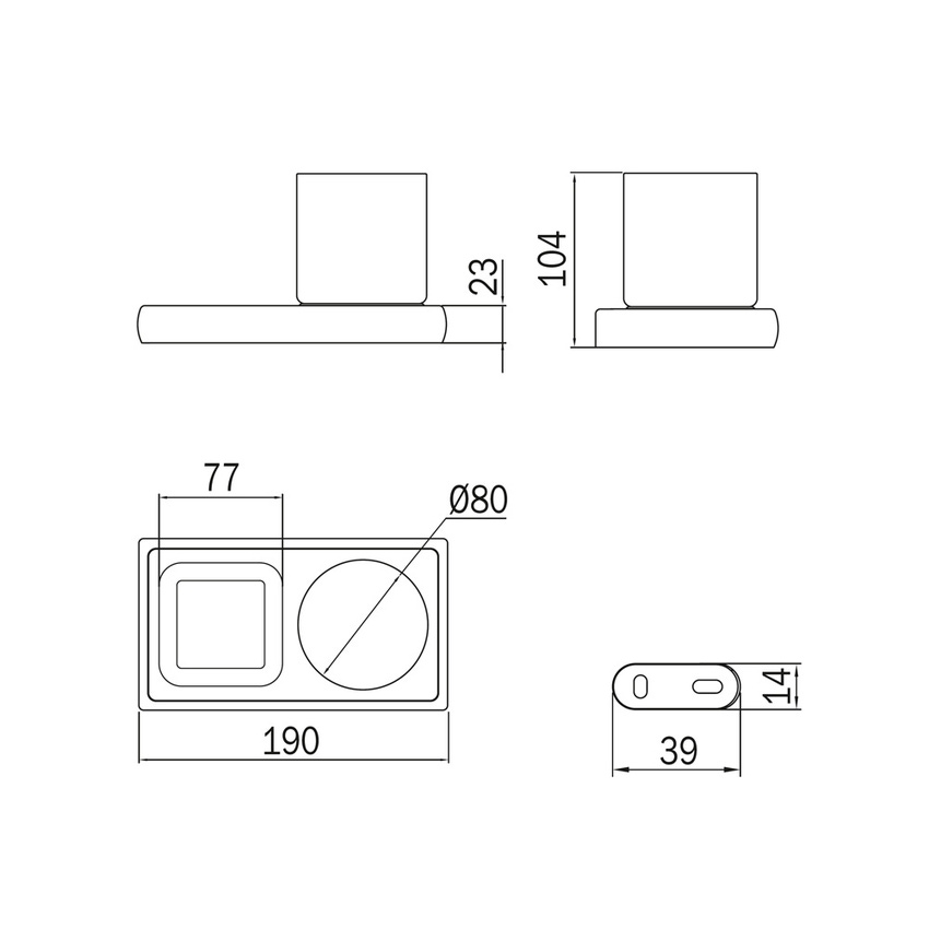 Immagine di Inda CLAIRE portabicchiere con portasapone o portaoggetti a parete destro, finitura cromo e vetro fumè A7178ACR04