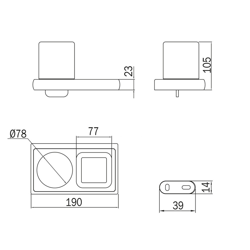 Immagine di Inda CLAIRE spandisapone a leva con portaoggetti a parete sinistro, leva in finitura, finitura cromo e vetro fumè A7178DCR04