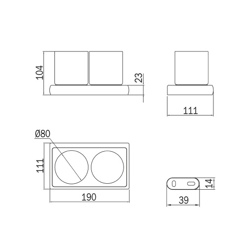 Immagine di Inda CLAIRE portabicchiere a parete con due bicchieri, finitura cromo e fumè A7110FCR04