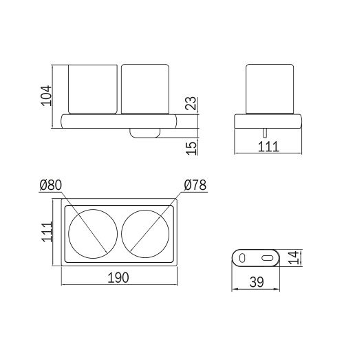 Immagine di Inda CLAIRE portabicchiere con spandisapone a leva a parete, leva in finitura, finitura cromo e fumè A7110DCR04