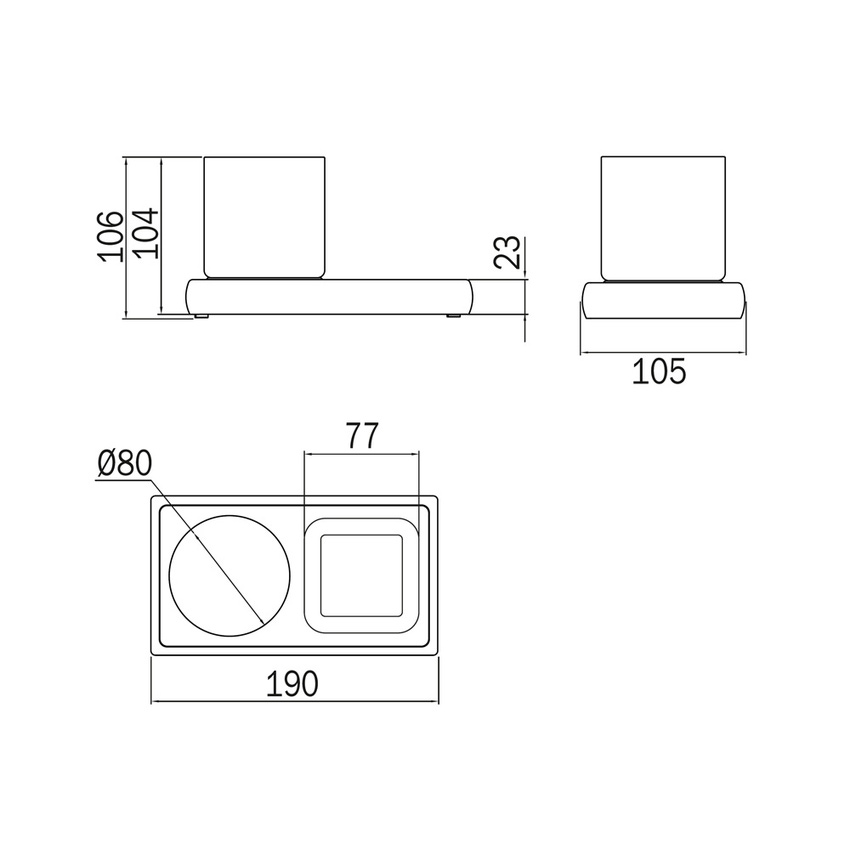 Immagine di Inda CLAIRE portabicchiere con portasapone o portaoggetti da appoggio, finitura cromo e fumè A7110ZCR04