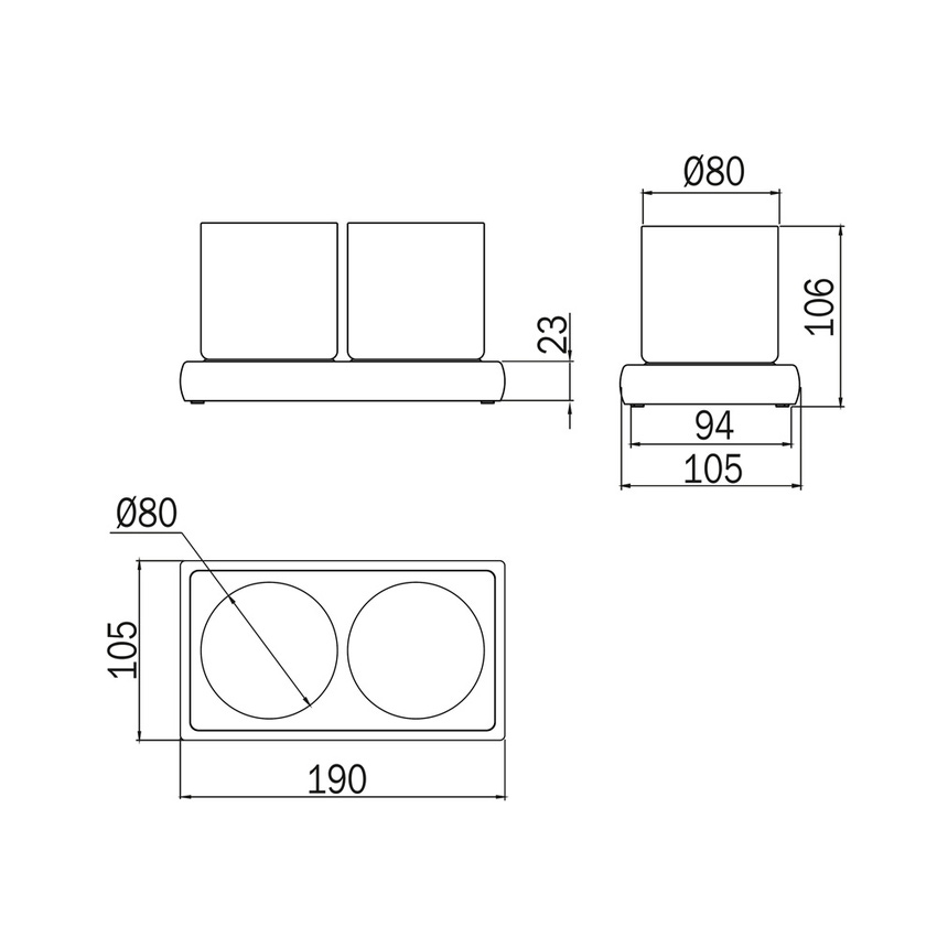 Immagine di Inda CLAIRE portabicchiere doppio da appoggio, finitura cromo e fumè A7110WCR04