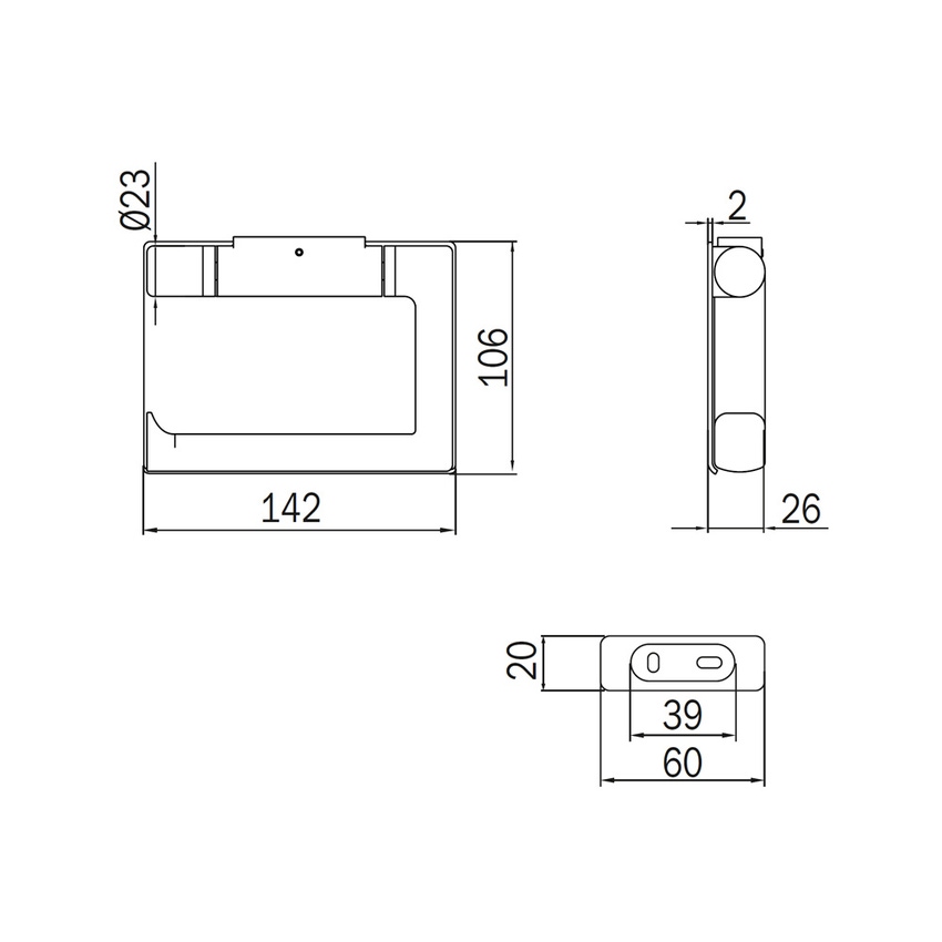 Immagine di Inda CLAIRE portarotolo con coperchio basculante richiudibile, finitura cromo A71260CR