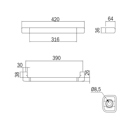 Immagine di Inda CLAIRE maniglione di sicurezza, finitura cromo A71950CR