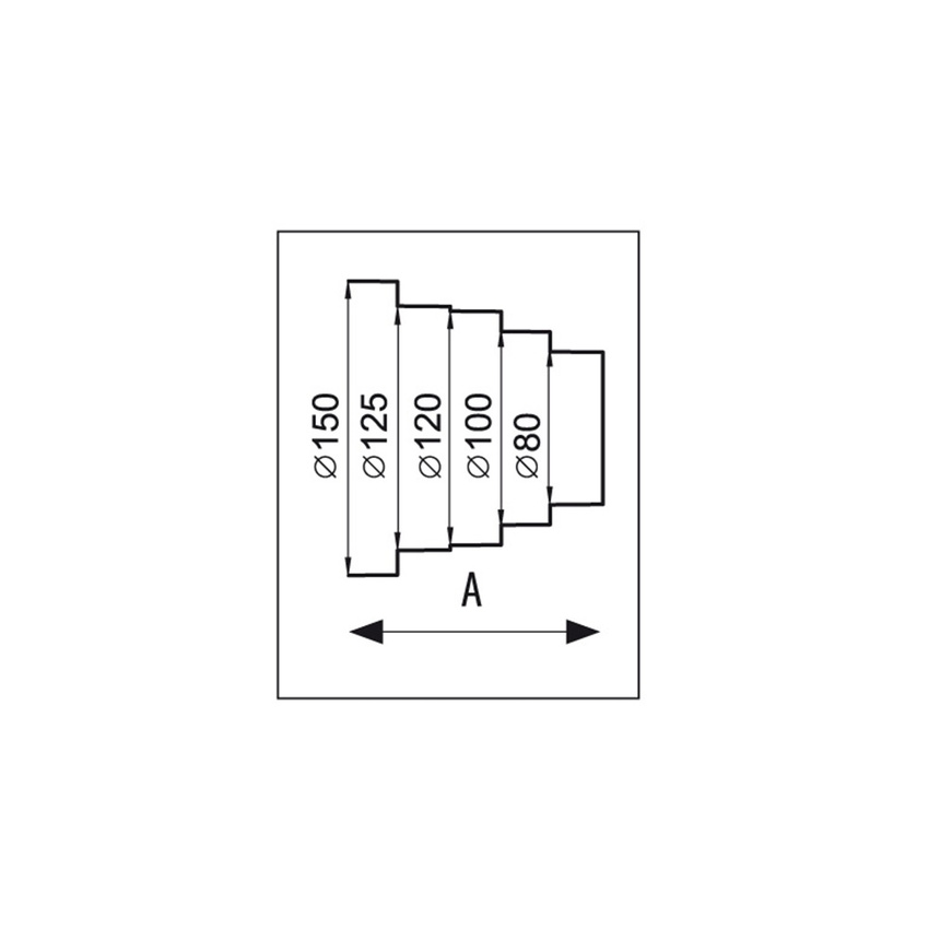 Immagine di Tecnosystemi riduzione in PVC Ø80-100-120-125-150 "RDZ100" 11161379