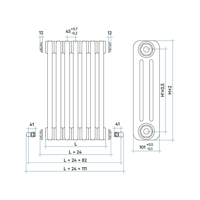 Immagine di Irsap TESI 3 radiatore per sostituzione A, 17 elementi H.86,5 L.76,5 P.10,1 cm, colore grigio medio finitura ruvido RT30865174DIRNON