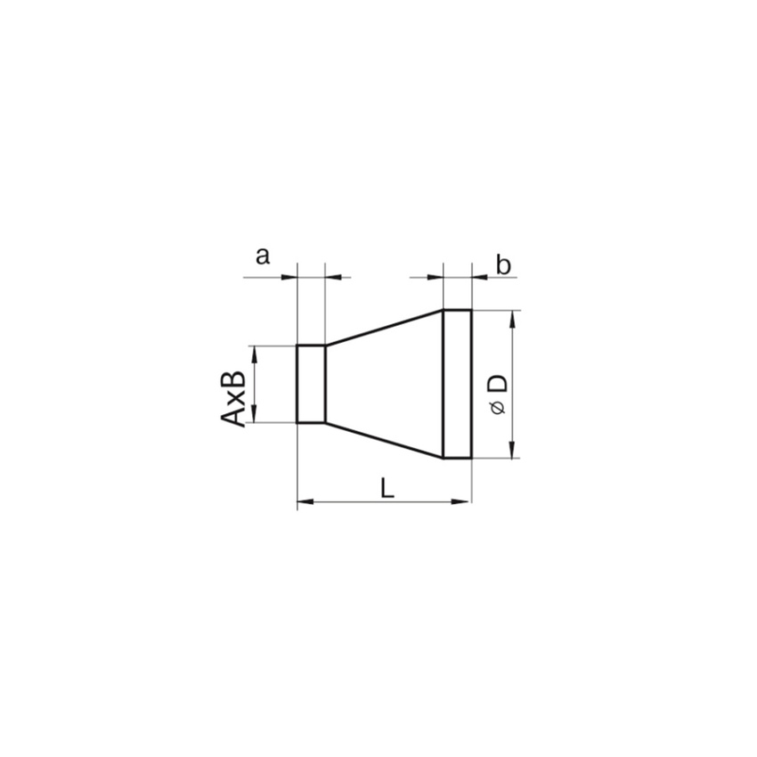 Immagine di Tecnosystemi riduttore tondo Ø 120 - rettangolare H.6 L.20.4 cm, "RTQ 100" 11161376B