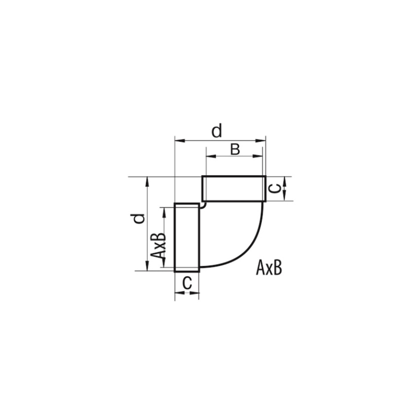Immagine di Tecnosystemi curva angolo rettangolare L.12 P.8.9 cm, "CAR 120" 11161381