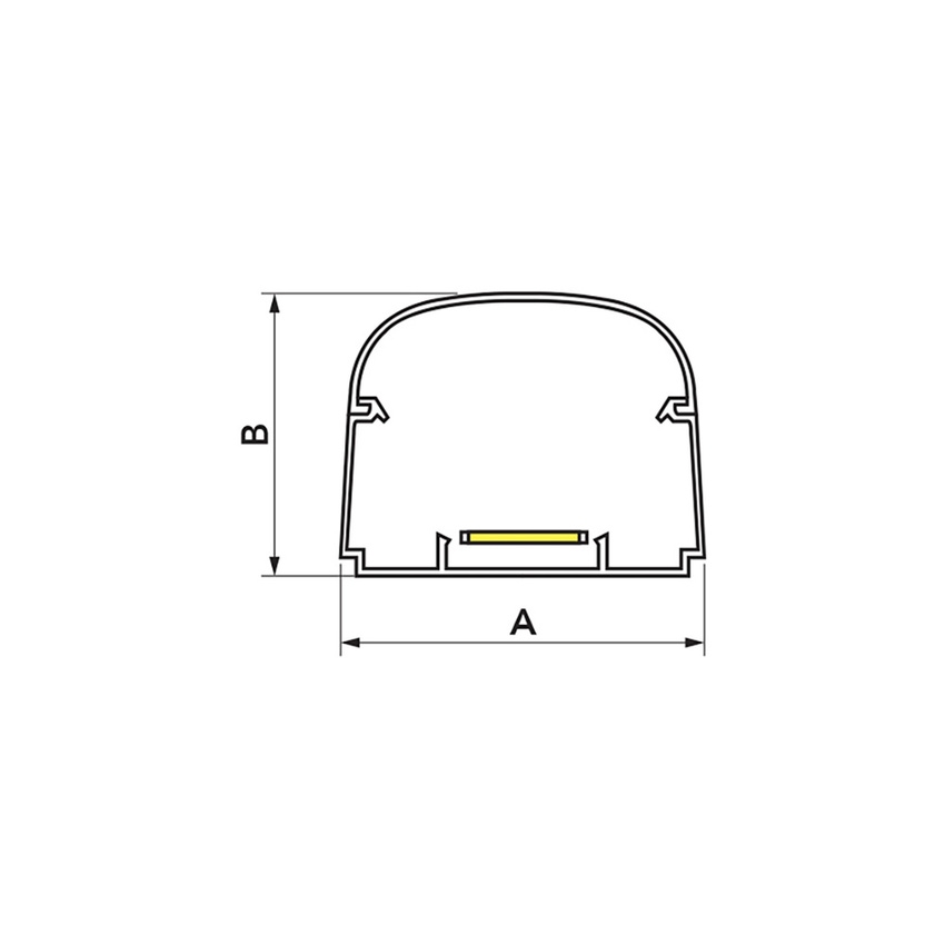 Immagine di Tecnosystemi Optima TB 102-OPT, canalina da 2 m con bolla L.7.4 H.5.6 P.200 cm, colore bianco B-11130075
