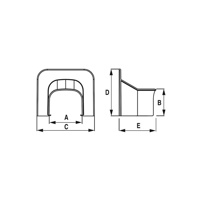 Immagine di Tecnosystemi Optima TA TA75-OPT terminale ad angolo L.12.6 H.10 cm, colore bianco 11106005
