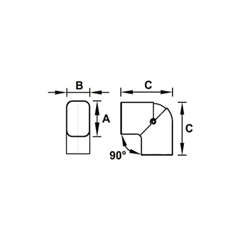 Immagine di Tecnosystemi curva piana snodabile L.5.6 P.11 cm, Excellens CPS 60-EXC New Line, con angolo 90°-135° N11121110