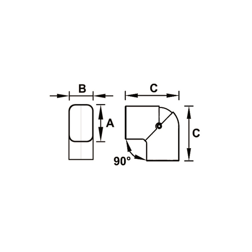 Immagine di Tecnosystemi curva piana snodabile L.5.6 P.11 cm, Excellens CPS 60-EXC New Line, con angolo 90°-135° N11121110