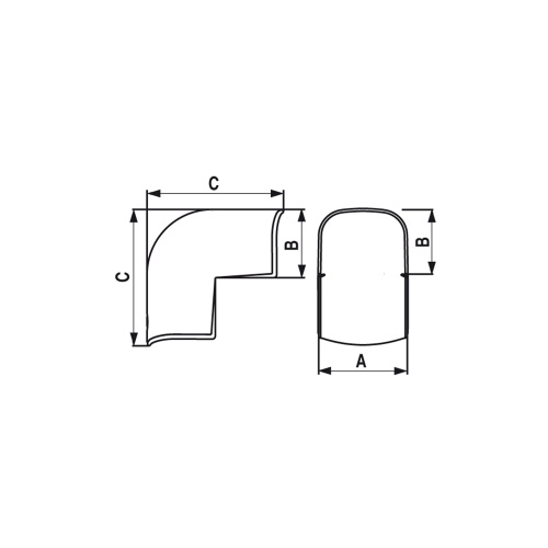 Immagine di Tecnosystemi Optima CAE75-OPT curva ad angolo esterno L.7.8 cm, colore bianco 11106020