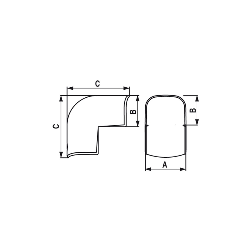 Immagine di Tecnosystemi Optima CAE75-OPT curva ad angolo esterno L.7.8 cm, colore bianco 11106020