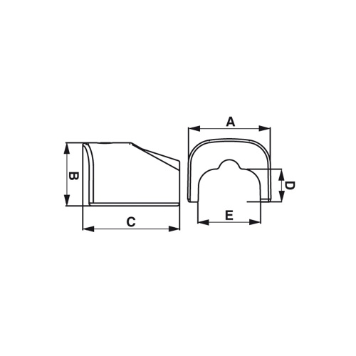 Immagine di Tecnosystemi Optima TS TS75-OPT terminale uscita tubo L.7.8 H.5.8 P.9 cm, colore bianco 11106036