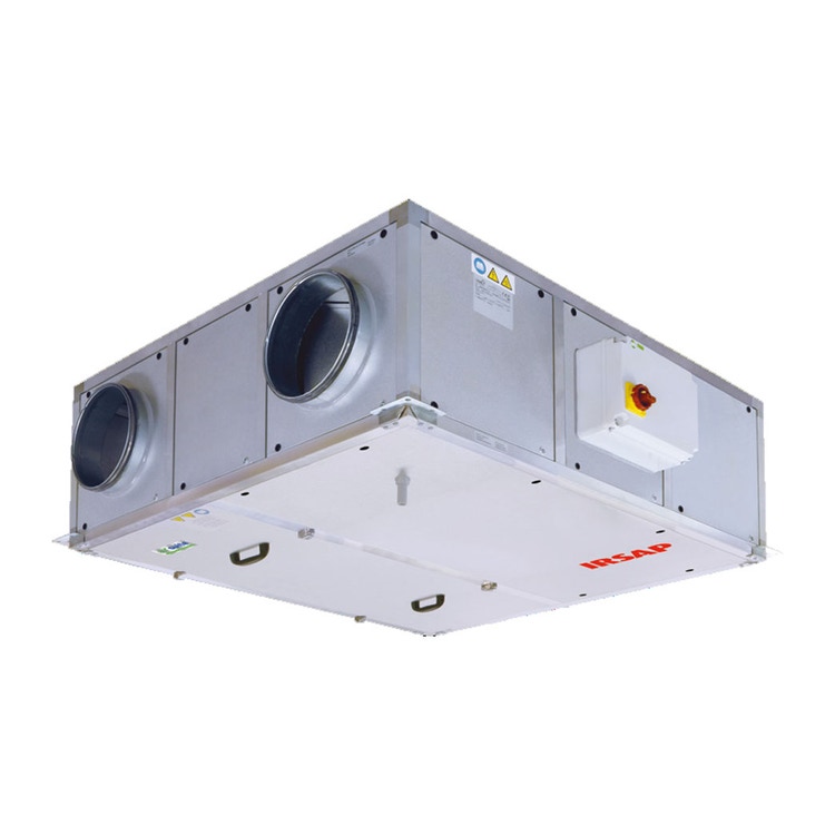 Immagine di Irsap IRSAIR H 1500 E unità di ventilazione a doppio flusso con recupero di calore con controllo remoto Touch Screen, posizionamento orizzontale URED150HRE000