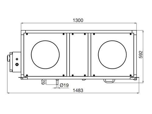 Immagine di Irsap IRSAIR H 1500 controllo E unità di ventilazione a doppio flusso con recupero di calore con controllo remoto Touch Screen, posizionamento orizzontale URED150HRE000