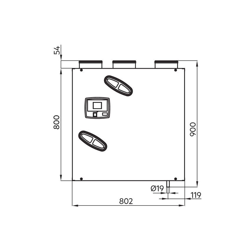 Immagine di Irsap IRSAIR V 600 controllo E unità di ventilazione a doppio flusso con recupero di calore con controllo remoto Touch Screen, posizionamento verticale URED060VRE000