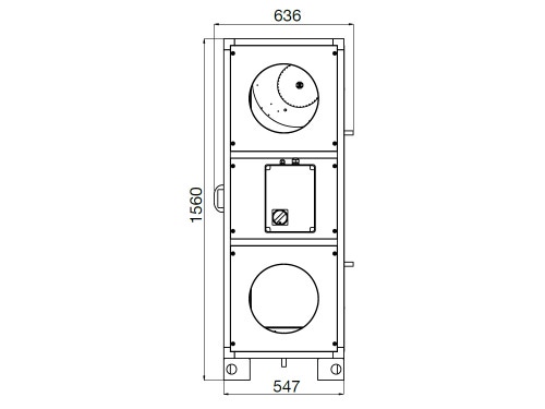 Immagine di Irsap IRSAIR V 1500 controllo E unità di ventilazione a doppio flusso con recupero di calore con controllo remoto Touch Screen, posizionamento verticale URED150VRE000