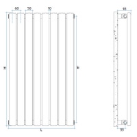 Immagine di Irsap ELLIPSIS_V radiatore verticale 6 elementi H.202 L.36 P.5,3 cm, colore bianco finitura lucido TL120200601IR01A01