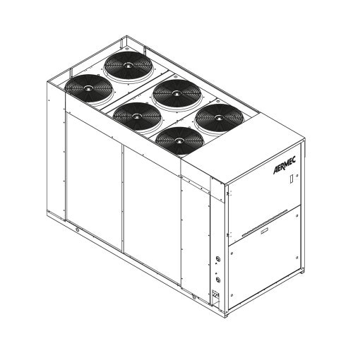 Immagine di Aermec NRK Pompa di calore reversibile condensata ad aria trifase ad alta efficienza silenziata con accumulo con pompa alta prevalenza + riserva NRK0280°H°E°°°04