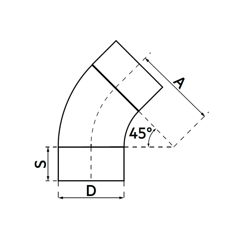 Immagine di Irsap curva in lamiera a 45° DN250, con Ø 249 mm DLZC45025000
