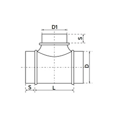 Immagine di Irsap Raccordo a "T" 90° in lamiera zincata con DN80/80 e Ø 79/79 mm DLZT90080800