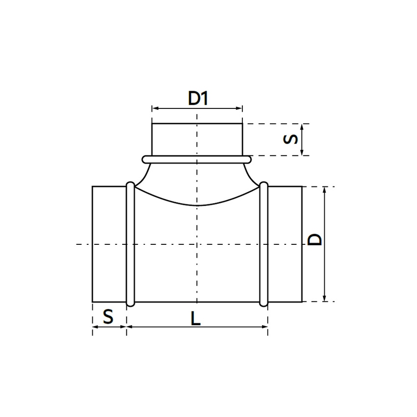 Immagine di Irsap Raccordo a "T" 90° in lamiera zincata con DN80/80 e Ø 79/79 mm DLZT90080800