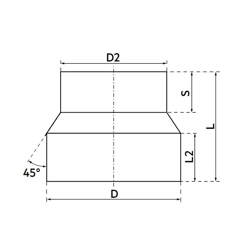Immagine di Irsap Riduzione concentrica in lamiera d'acciaio, DN315/200 e Ø 314/199 mm DLZRID312000
