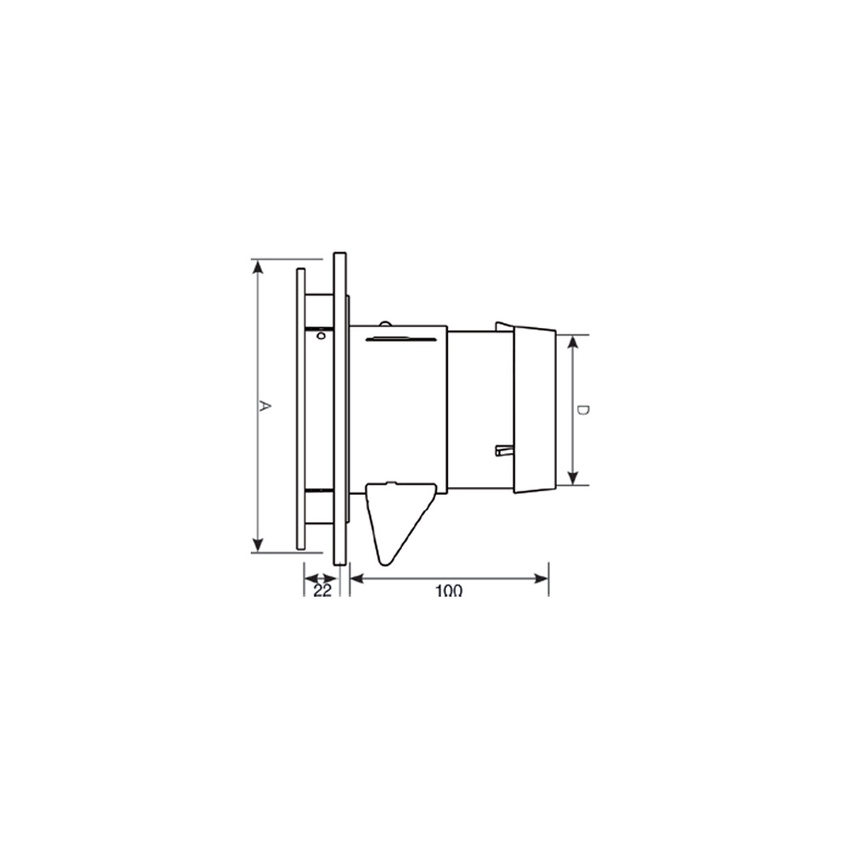 Immagine di Irsap Bocchetta di immissione o estrazione H.20.5 cm, con manichetta BDOP, con attacco posteriore circolare, colore bianco TPLBOC00125Q0