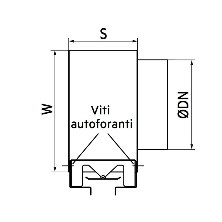 Immagine di Irsap Plenum per diffusore lineare a comparsa Linea L.50 H.6 cm, con attacco laterale ovalizzato, DN160 TLZPLEL5006D20
