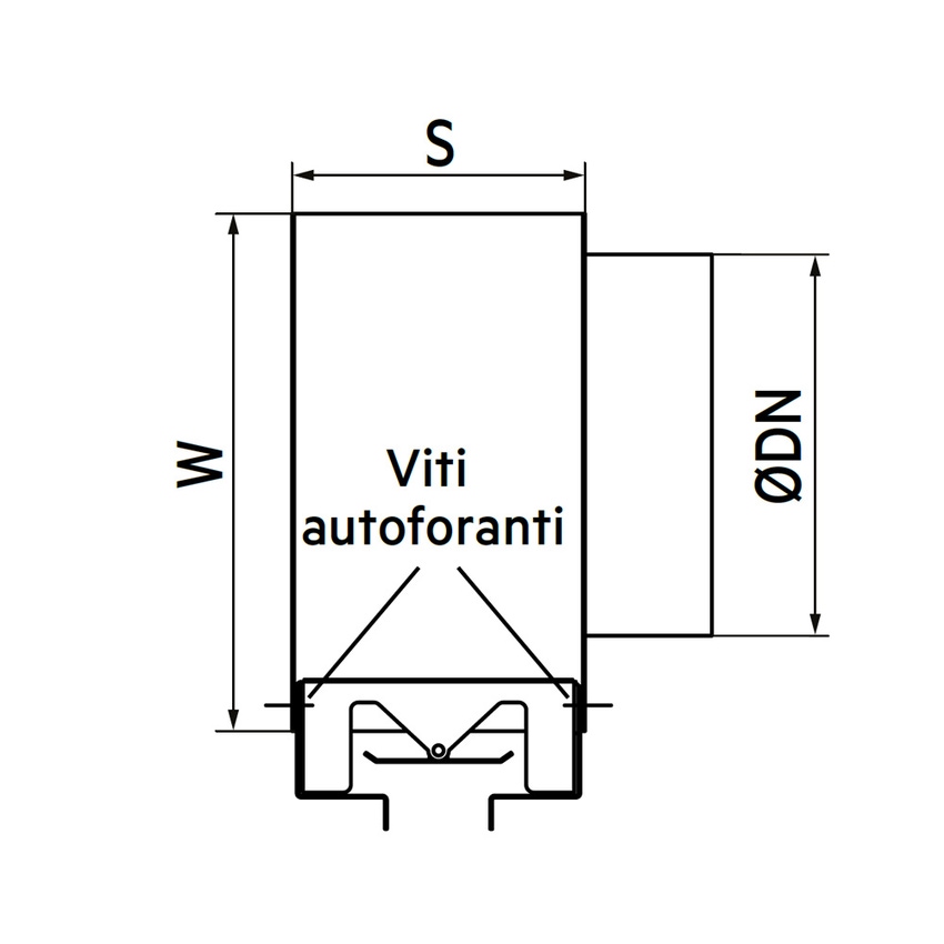 Immagine di Irsap Plenum per diffusore lineare a scomparsa Linea L.50 H.4 cm, con attacco laterale ovalizzato, DN125 TLZPLEL5004D10