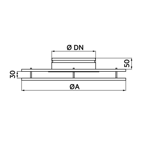 Immagine di Irsap Diffusore circolare con piatto regolabile verniciato, per installazione da 2.7 a 4 m di altezza, DN125, colore bianco TLZDIF01200S00