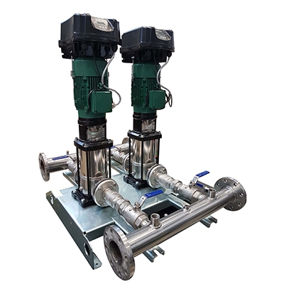 Immagine di Dab Pumps 2NKVE 20/3 S T MCE 400-50 gruppo di pressurizzazione con 2 pompe verticali portata con sistema multi inverter a bordo pompa 58 m³/h  3x400V - 50Hz 60148107