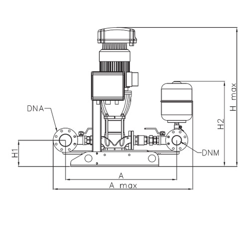Immagine di Dab Pumps 2NKVE 20/3 S T MCE 400-50 gruppo di pressurizzazione con 2 pompe verticali portata con sistema multi inverter a bordo pompa 58 m³/h  3x400V - 50Hz 60148107