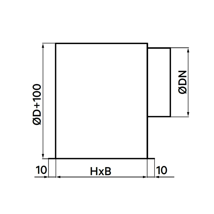 Immagine di Irsap Plenum zincato L.20 H.10 cm per bocchette di mandata BMA/GRA con attacco laterale TLZPLE02010L0