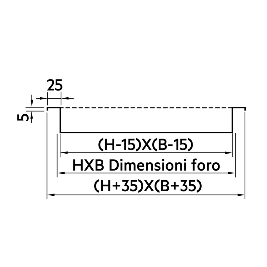 Immagine di Irsap GRF griglia quadrata 40 cm, per bocchetta di ripresa a schermo forato, telaio in alluminio, parte centrale in acciaio zincato, colore bianco TALGRI04040F0