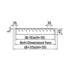 Immagine di Irsap GRA griglia L.40 H.40 cm, per bocchetta di ripresa ad alette fisse inclinate di 45°, passo 25 mm in alluminio estruso, fissaggio con clips, colore bianco TALGRI04040G1