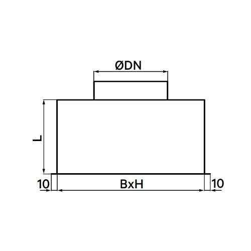 Immagine di Irsap Plenum zincato L.40 H.40 cm, per bocchetta di ripresa GRF e GRA, a parete con attacco laterale per canale circolare, adatto all'installazione di griflie con fissaggio a clips o viti a vista TLZPLE04040R0