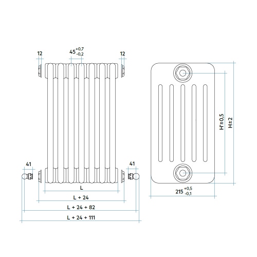 Immagine di Irsap TESI 6 radiatore 33 elementi H.60 L.148,5 P.21,5 cm, colore nero finitura opaco RT6060033K1IR02N