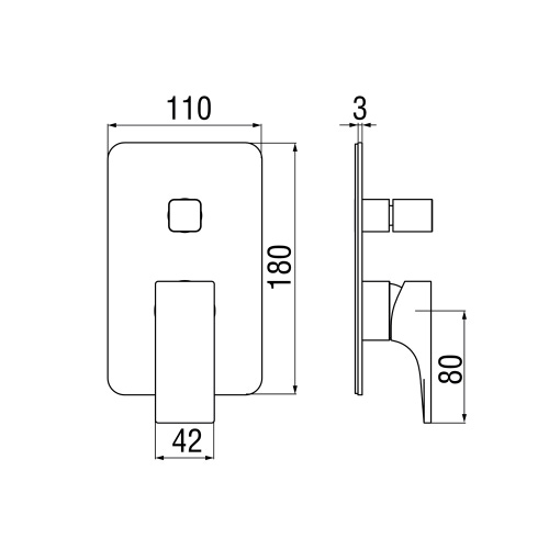 Immagine di Nobili SEVEN set rubinetteria con miscelatore lavabo a parete senza scarico e corpo incasso, miscelatore bidet con scarico, miscelatore monocomando doccia ad incasso senza corpo incasso, finitura cromo SE124198CR+SE124119/1CR+SE124100/ECR