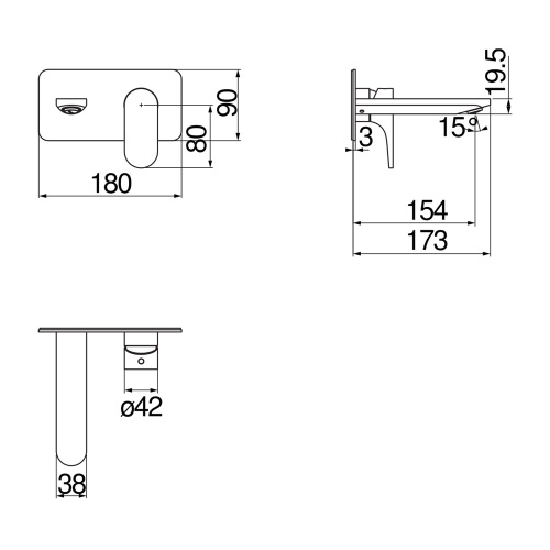 Immagine di Nobili YOYO miscelatore monocomando lavabo L.18 H.9 P.17.3 cm, a parete, senza corpo incasso, senza scarico, colore mora finitura opaco YO126198BM