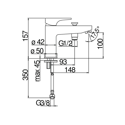 Immagine di Nobili YOYO miscelatore monocomando vasca H.15.7 P.14.8 cm, con deviatore e limitatore di portata, colore mora finitura opaco YO126118/10BM