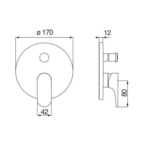 Immagine di Nobili YOYO miscelatore monocomando doccia, ad incasso a parete, 2 vie, con deviatore e limitatore di portata, colore mora finitura opaco YO126100/EBM
