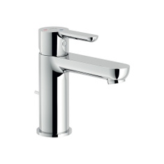 Immagine di Nobili ABC miscelatore monocomando per lavabo P.12 cm, con bocca lunga, a risparmio idrico ed energetico, scarico con sistema Snap, finitura cromo ABH87118/20CR