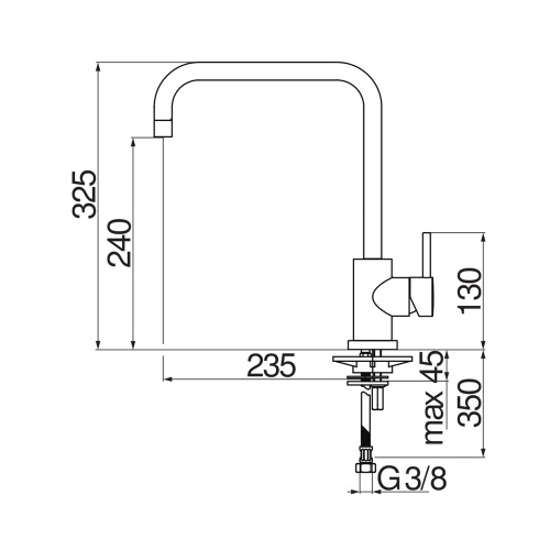 Immagine di Nobili LIVE miscelatore monocomando H.33 cm per lavello, finitura polar white LV00134WM