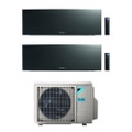 Immagine di Daikin EMURA R32 Climatizzatore a parete dual split inverter Wi-Fi black | unità esterna 5 kW unità interne 15000+15000 BTU 2MXM50N9+FTXJ[42|42]AB