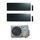 Daikin EMURA R32 Climatizzatore a parete dual split inverter Wi-Fi black | unità esterna 5 kW unità interne 9000+18000 BTU 2MXM50N9+FTXJ[25|50]AB