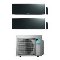 Immagine di Daikin EMURA R32 Climatizzatore a parete dual split inverter Wi-Fi black | unità esterna 6.5 kW unità interne 7000+18000 BTU 2MXM68N+FTXJ[20|50]AB