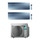 Daikin EMURA R32 Climatizzatore a parete dual split inverter Wi-Fi silver | unità esterna 6.5 kW unità interne 9000+9000 BTU 2MXM68N+FTXJ[25|25]AS
